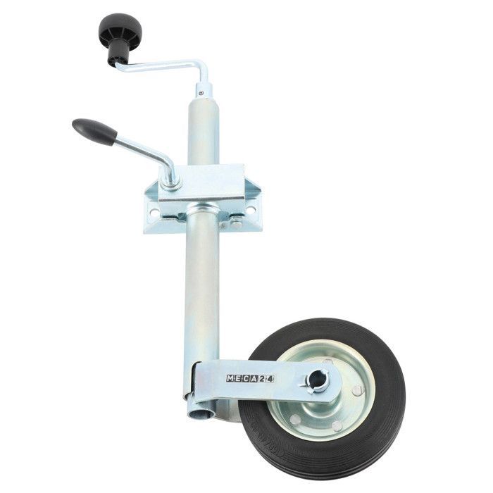 Rueda de apoyo - Tubo de acero de 35 mm - Llanta metálica - Soporte de montaje de acero de 35 mm de diámetro - Compatible con todo tipo de remolques