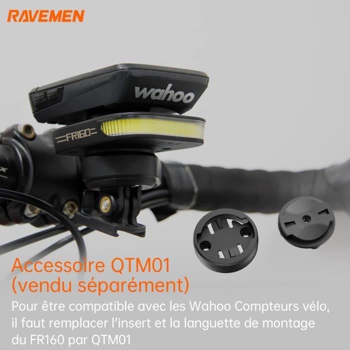 Ciclocomputador - RAVEMEN - FR160 - Compatible con Garmin/Wahoo - Resistente al agua IPX6 - 6 modos de iluminación