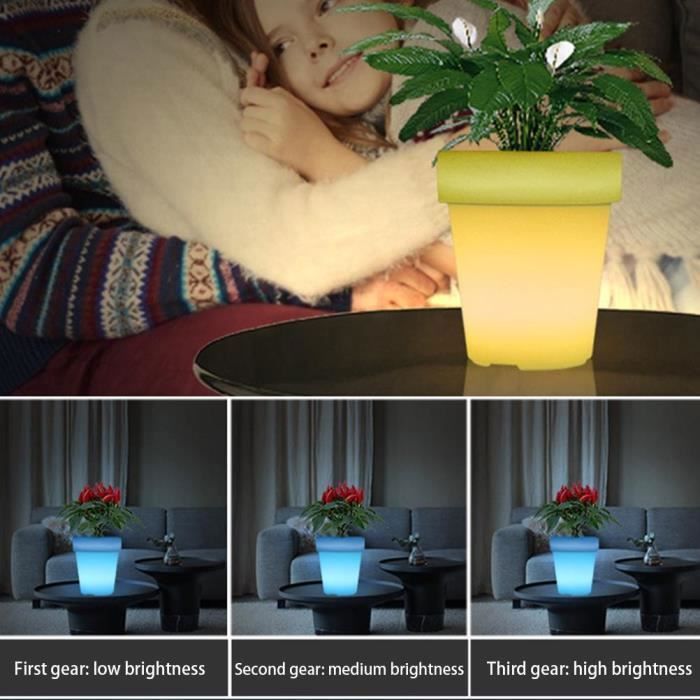 1 pot de fleurs,led,rechargeable usb,étanche ip65-68,télécommande,jardin piscine .