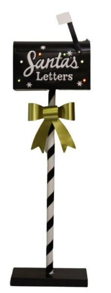 Skrzynka na listy świąteczna czarna LED 103,5 cm