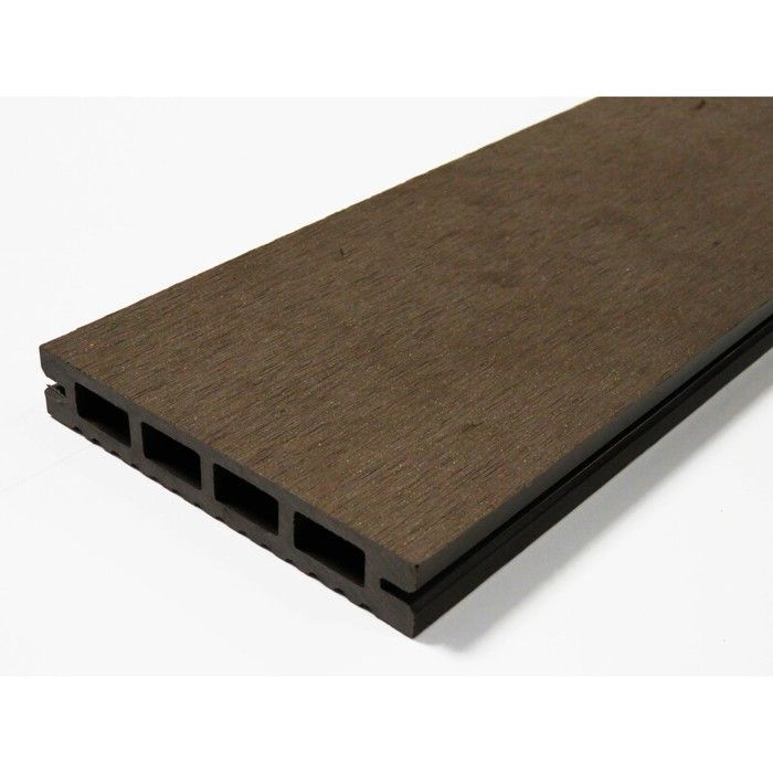 Prima Zellverbund-Terrassendiele – L: 220 cm – B: 12 cm – T: 19 mm – Schokoladenbraun