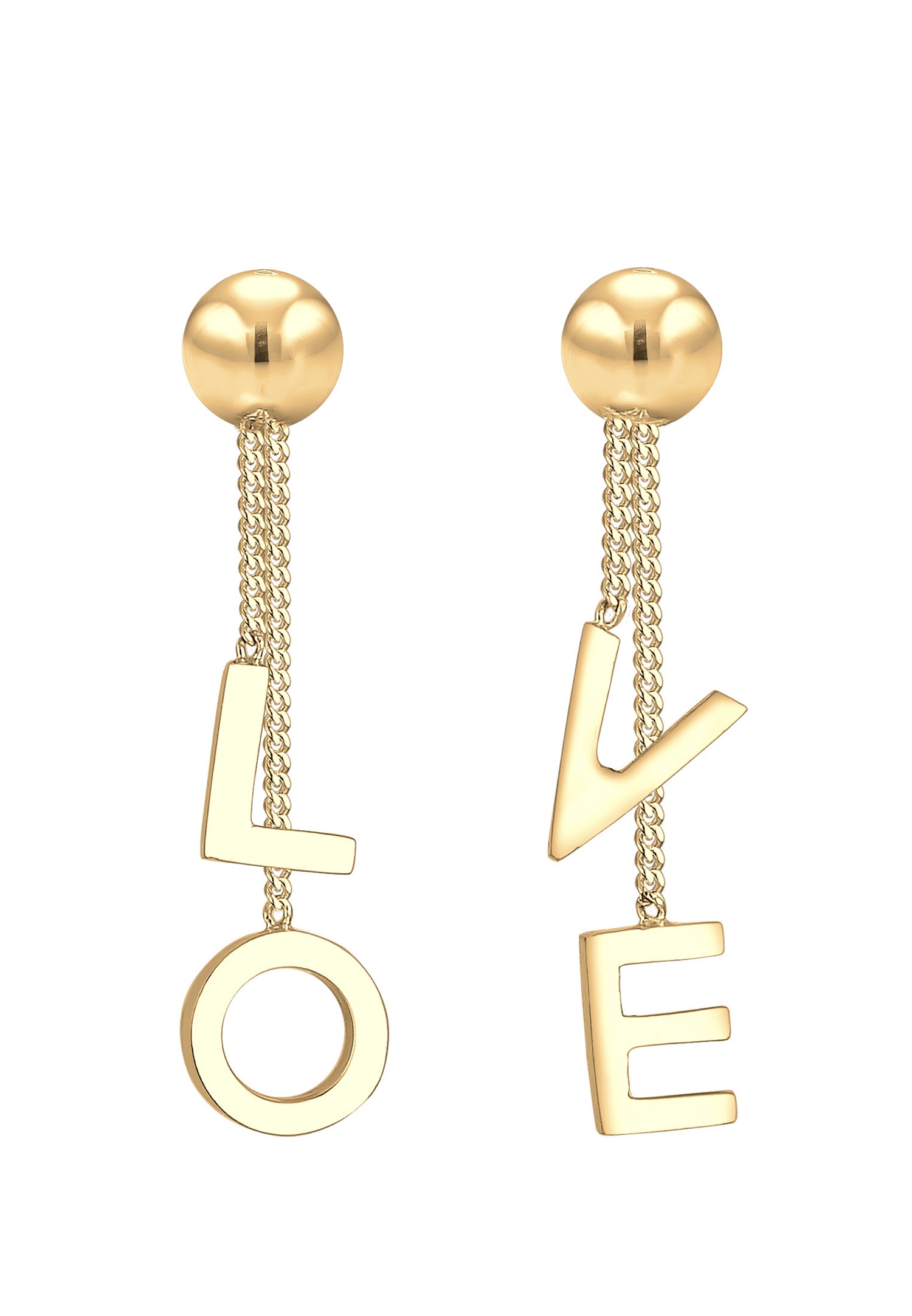 Elli Mot LOVE Base Amour Boucles d'oreilles Femme (925/1000) Argent