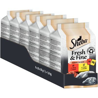 Sheba Fresh & Fine in Soße, Mini-Beutel, 6 x 50 g