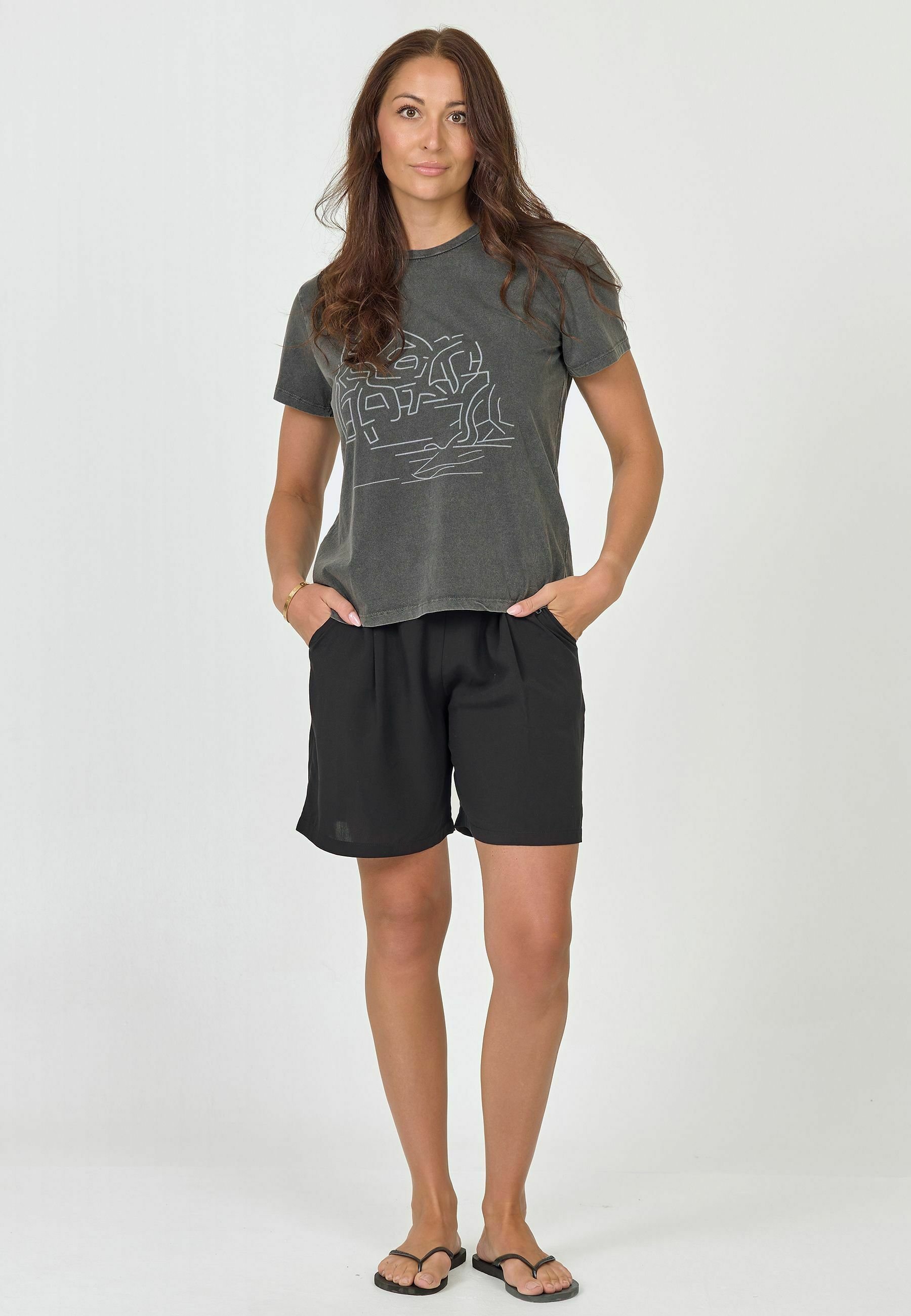 NÜ AYZA DYED - T-shirt stampata - mix nero