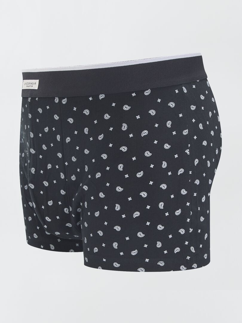 Conjunto de 3 cuecas boxer de algodão - PRETAS