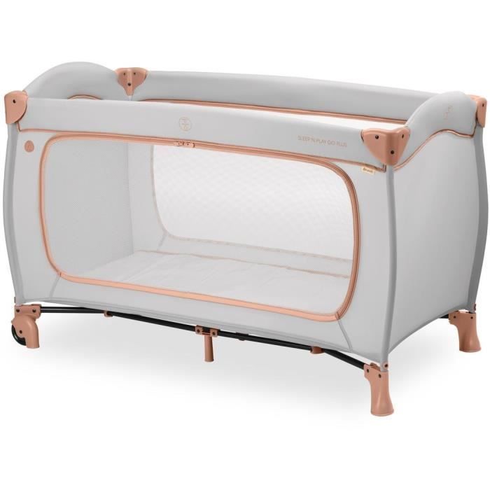 Resesäng - HAUCK - SLEEP N PLAY GO PLUS - 60 x 120 cm - Från födseln - Hopfällbar - Hjul - Dusty Cork