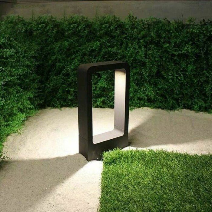Baliza LED, portalámparas de 7 W, 3000 K, IP65, iluminación exterior para terraza, lámpara de jardín, color negro, diseño blanco cálido, luminaria decorativa.
