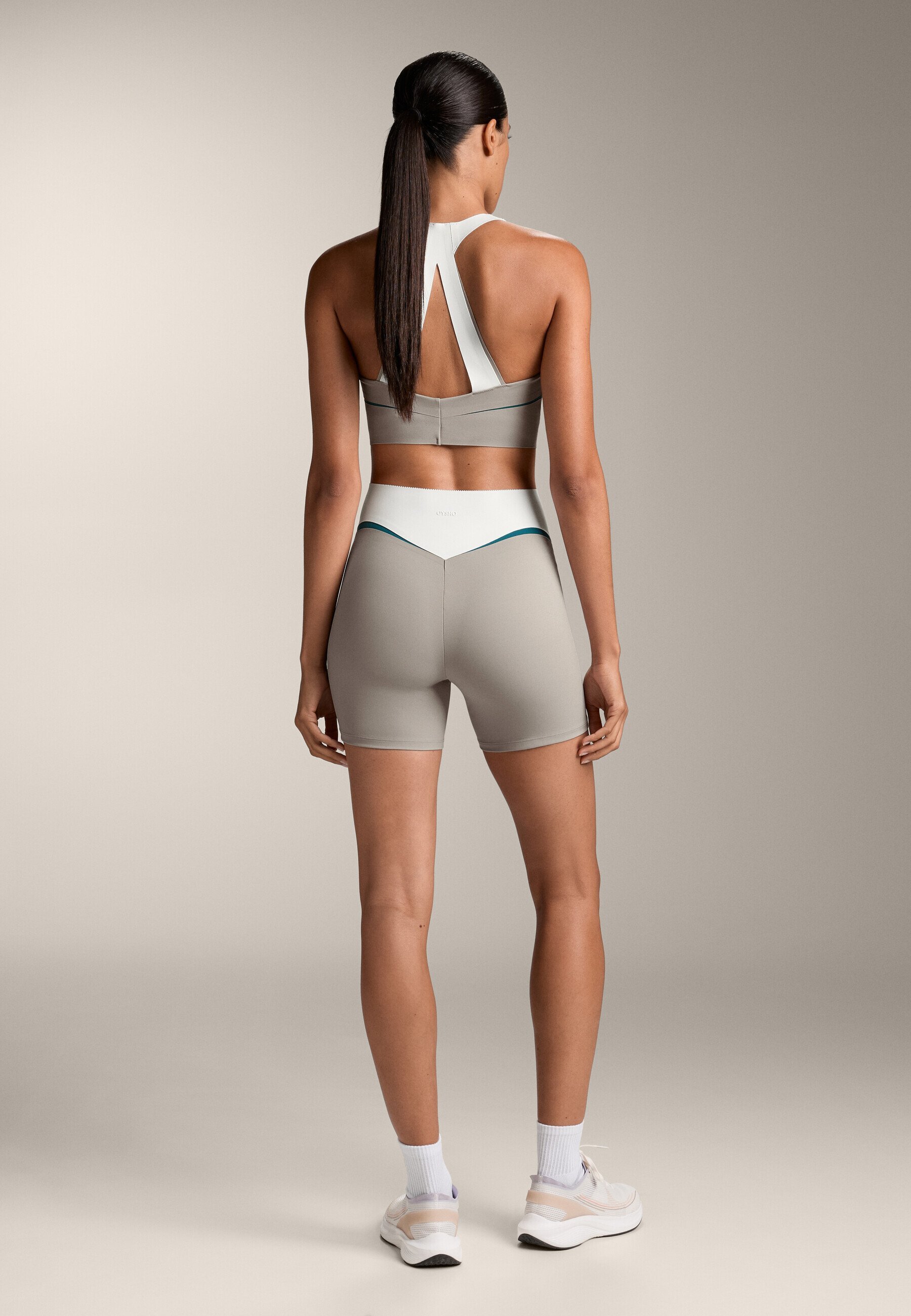 OYSHO COMPRESSIVE CORE CONTROL LINES RISE - Leggings - sabbia