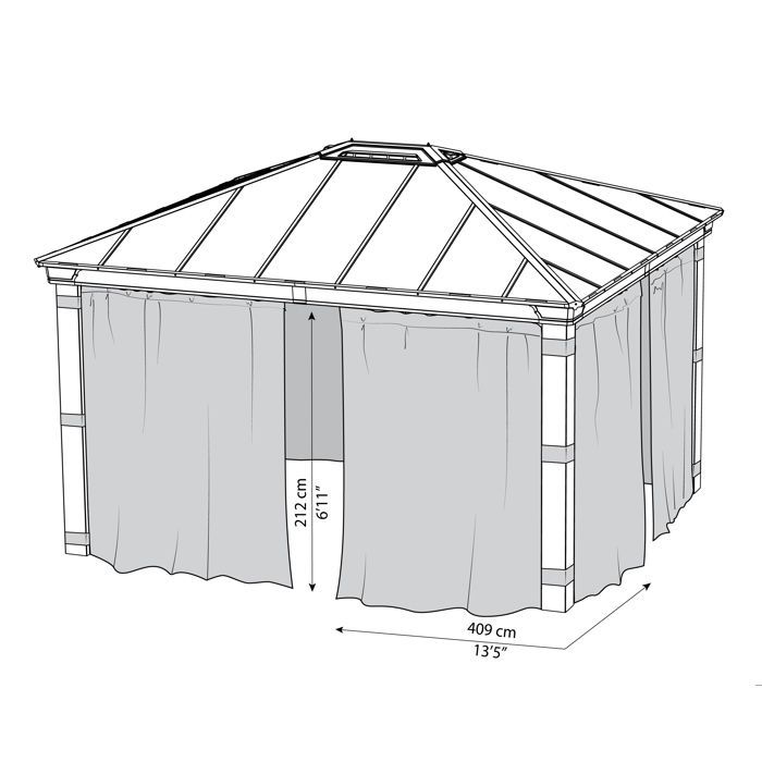 Canopia-Vorhänge für den Dallas 4x2 Gartenpavillon