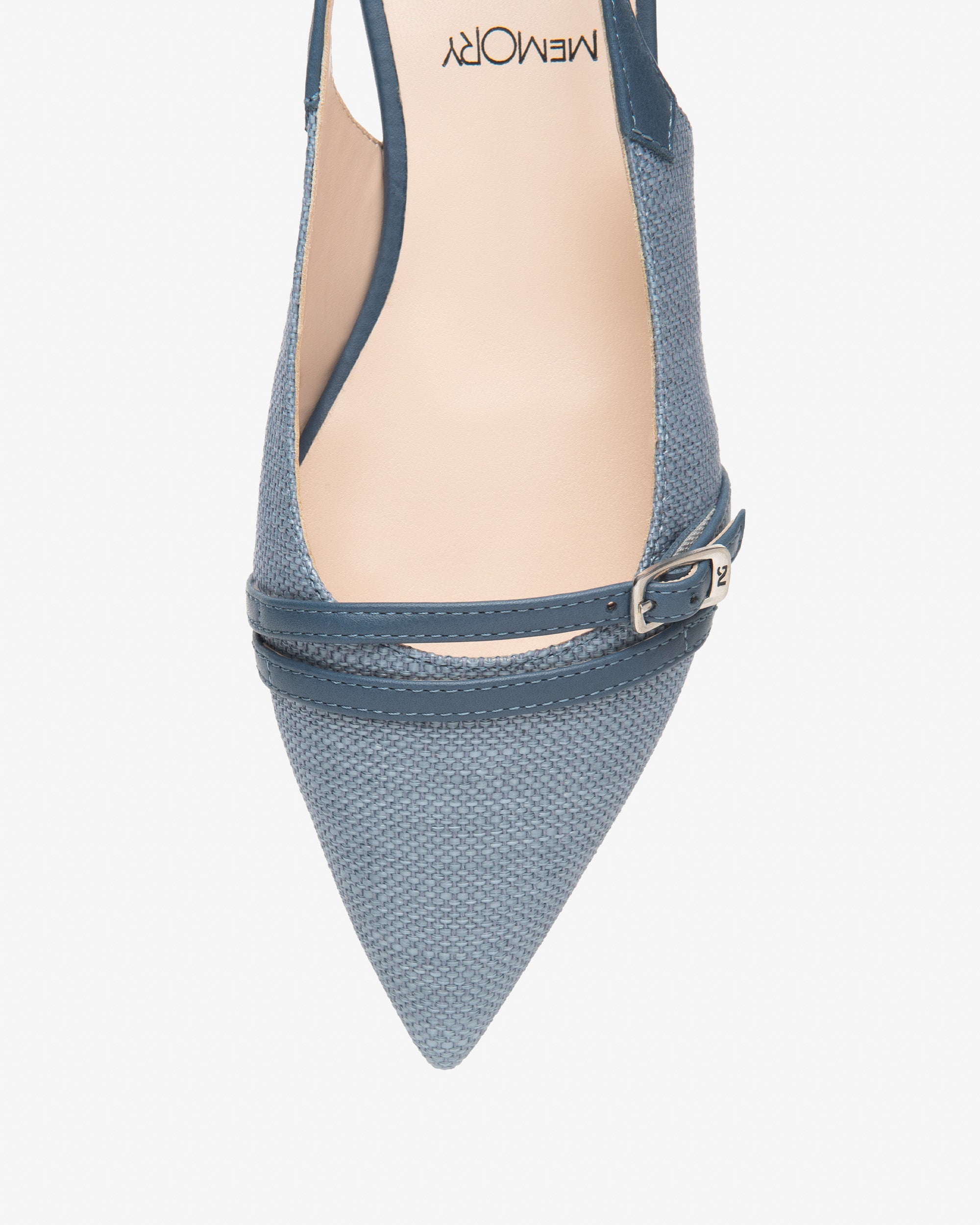  Damen-Slingback aus Stoff und Leder