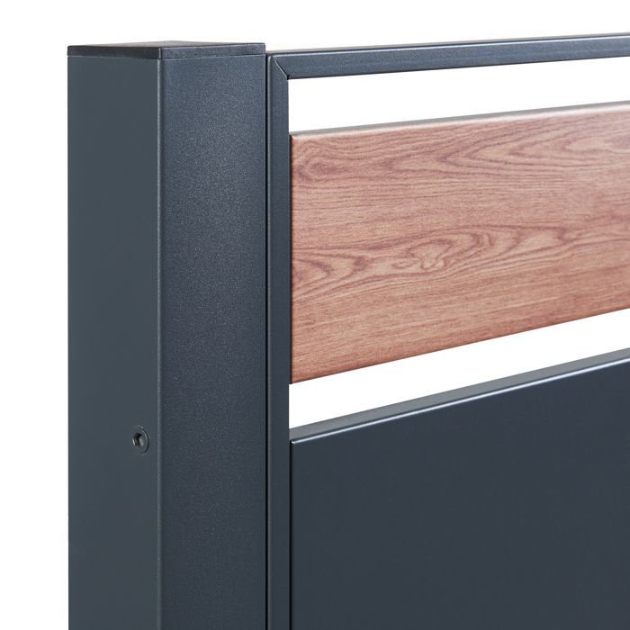 Contenitore per rifiuti Uusikaupunki in acciaio zincato, 120 x 83 x 11 cm, effetto legno antracite
