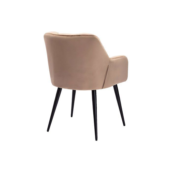 Lot de 2 chaises  avec accoudoirs - Velours et métal - Beige - PEGA