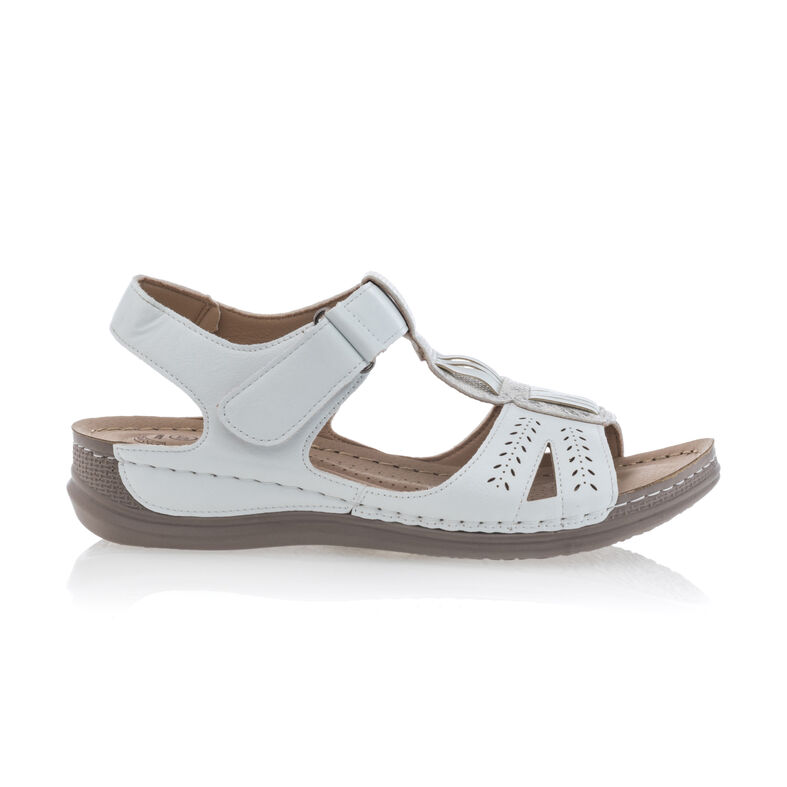 Weiße Damensandalen / Zehenfreie Schuhe