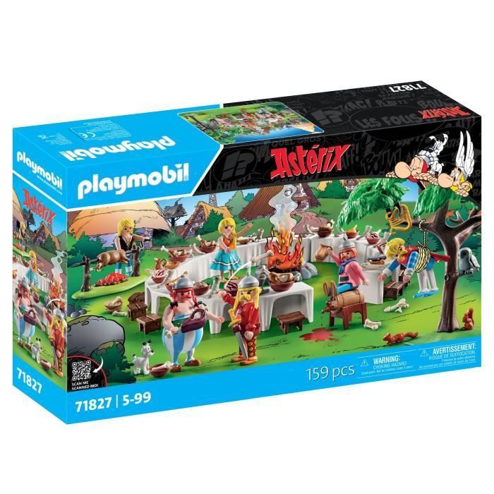 PLAYMOBIL 71827 Banquete del pueblo y figura, Astérix, Personajes del cómic de Astérix, 159 piezas, Para mayores de 5 años