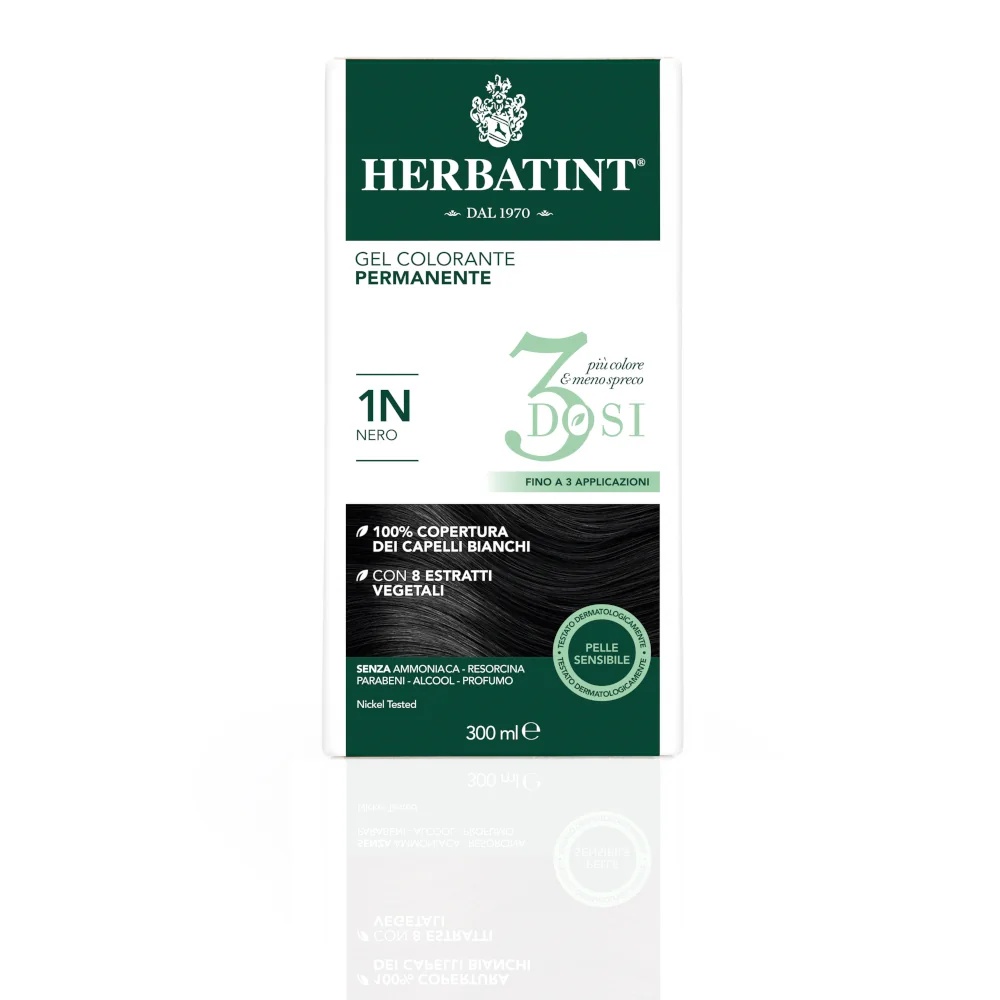 HERBATINT Gel colorant permanent Herbatint 3 doses 1N noir 300 ml