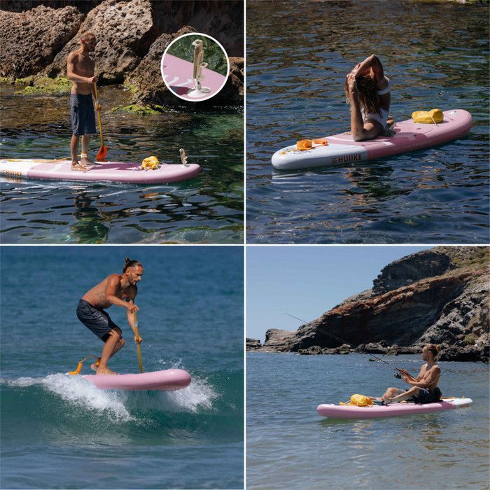 Pink Inflatable Paddleboard for Adults with Quality Accessories - HUIIKE | Stand Up Paddleboard with Aluminum Paddle, Pump, and Leash