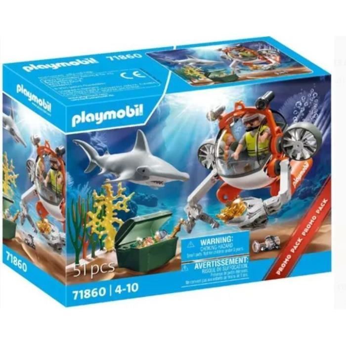 Playmobil 71860 Chasse au trésor avec sous-marin, Les explorateurs, Promo Packs, 51 pièces, Dès 4 ans