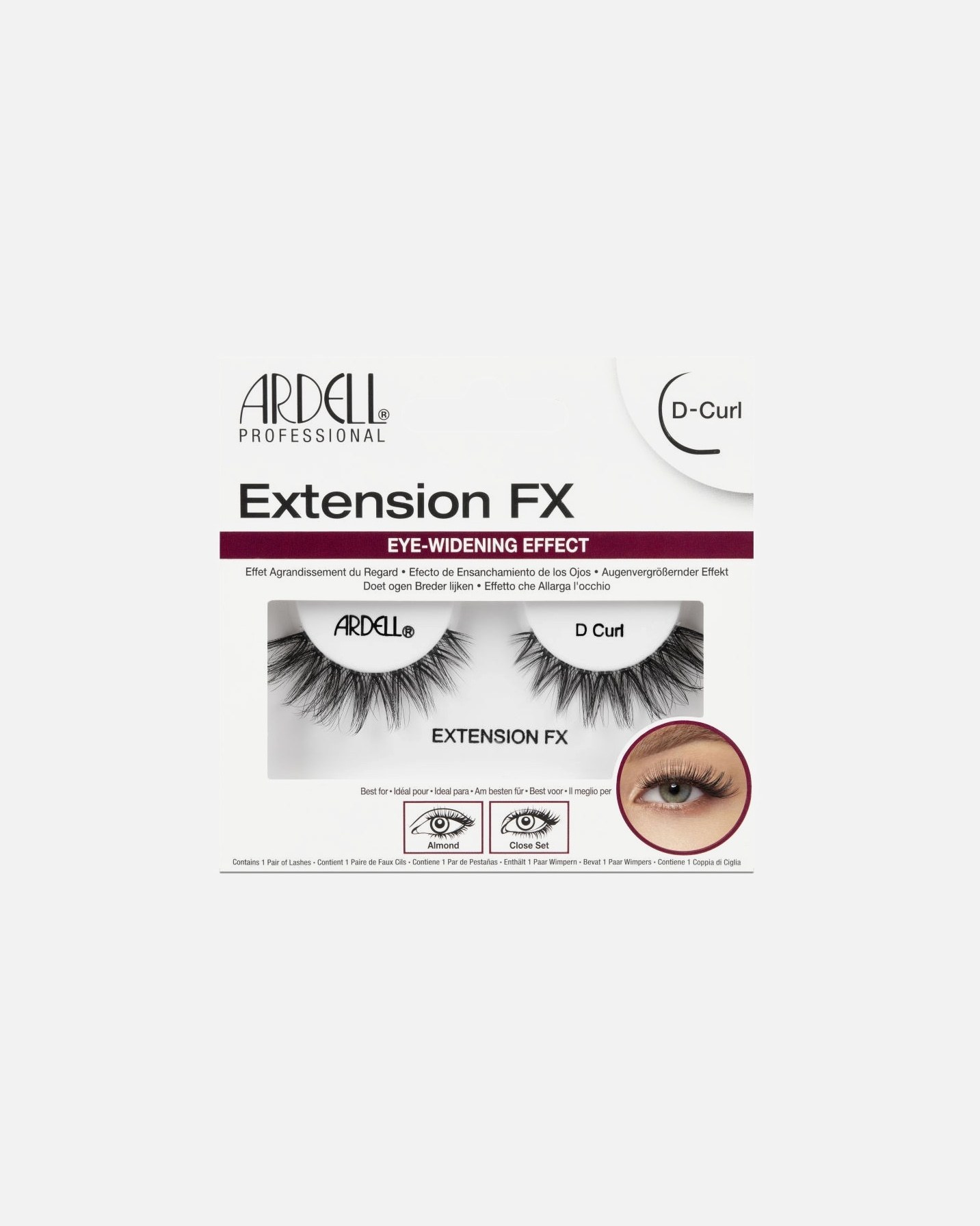 Ardell dirbtinės blakstienos su akių didinimo efektu, D-Curl – 1 pora