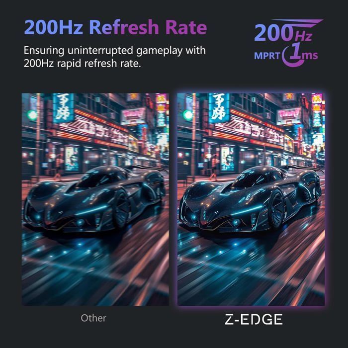 Z-EDGE UG27 27-inch Curved Gaming Monitor, 200Hz, 1ms, FreeSync, FHD 1080P, 350cd/m², 1500R VA, DP1.4 & HDMI2.1
