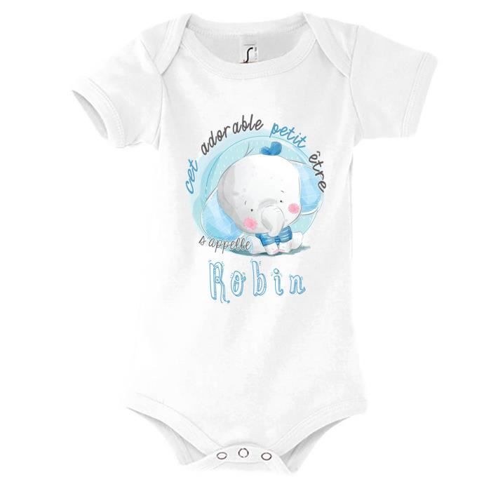 Robin | Body con mangas para bebé niño - Colección de nombres adorables para recién nacidos