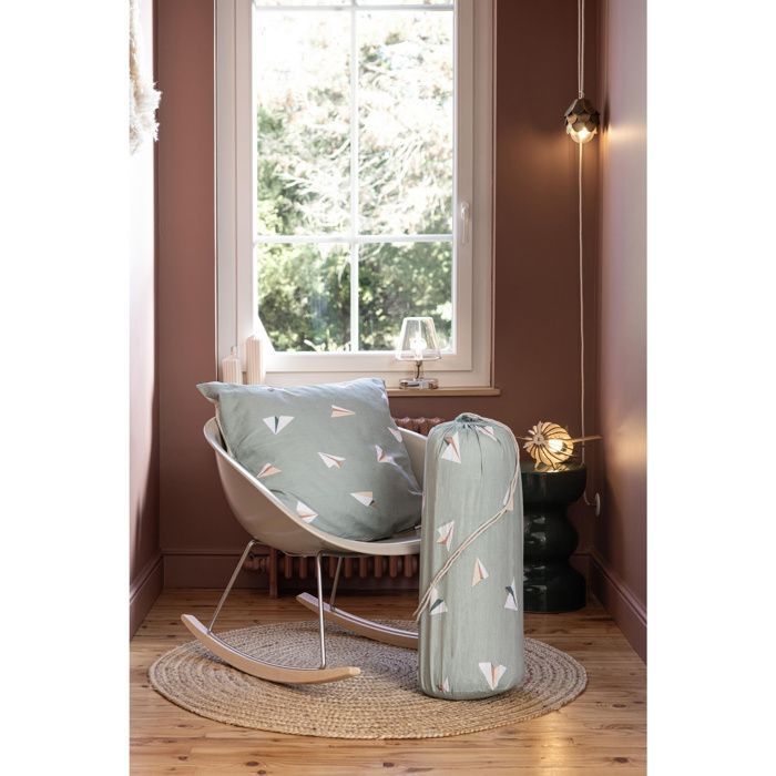 Edredón de peso medio de 200 x 200 cm + 2 fundas de almohada de 63 x 63 cm – algodón de 57 hilos – Petits Papiers