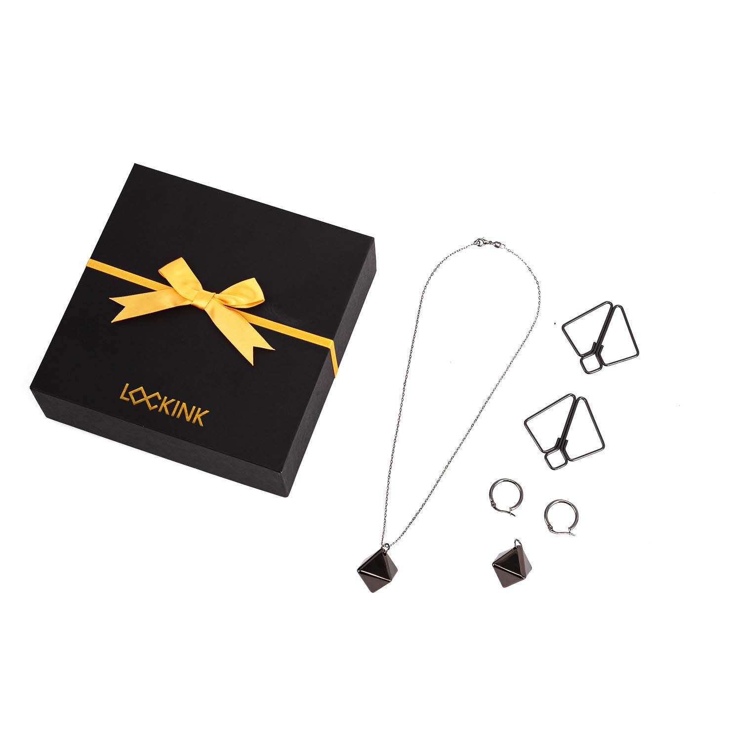 Pinces à tétons Lockink avec pendentif lourd, grises