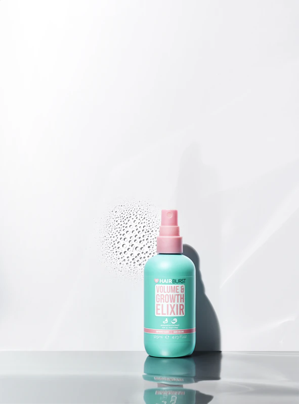 Sprej na zväčšenie objemu vlasov Hairburst Volume & Growth Elixir pre rast vlasov a posilnenie vlasových folikulov