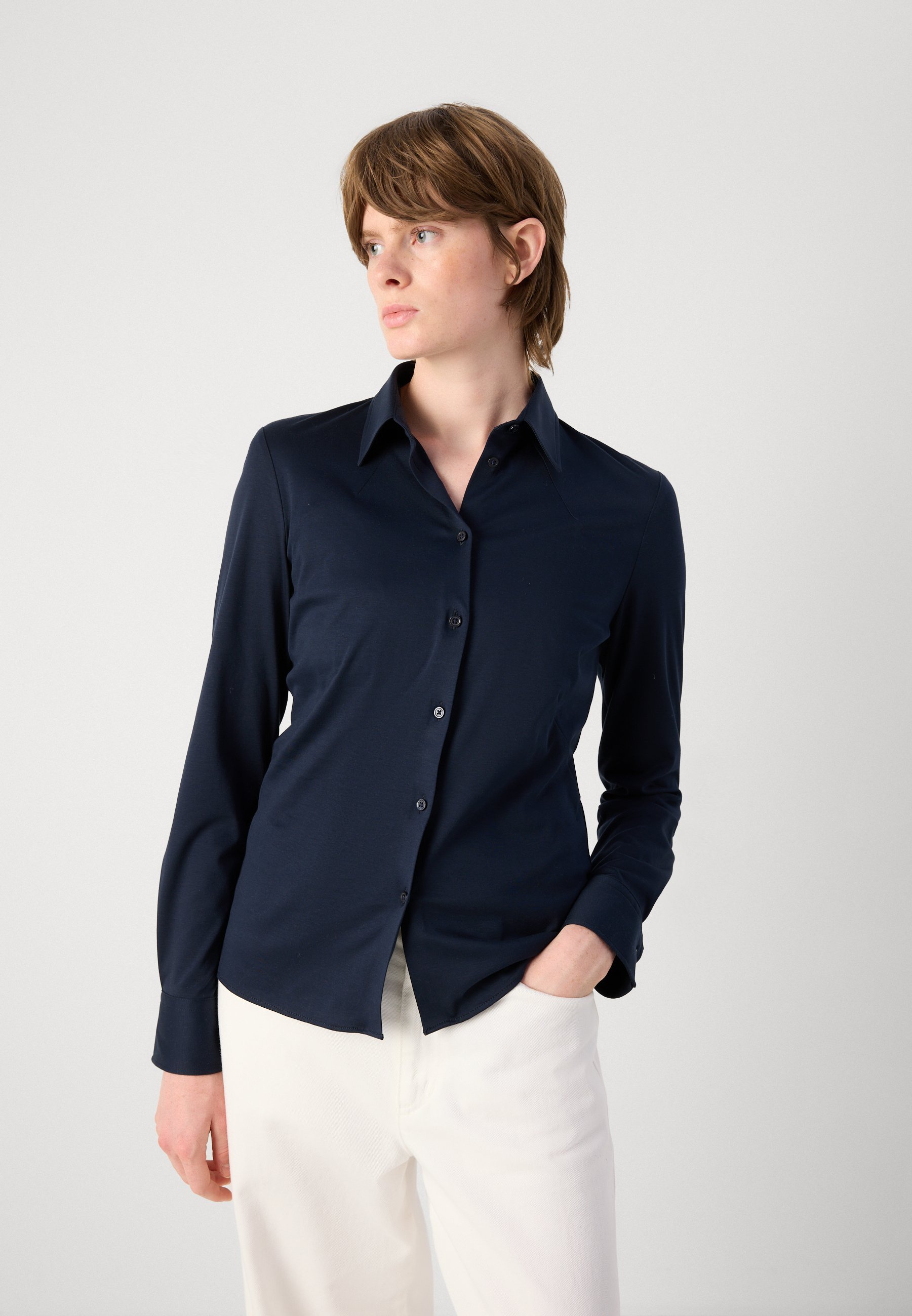 BOSS BRONTA DIENSTAG - Bluse mit Knopfleiste - dunkelblau