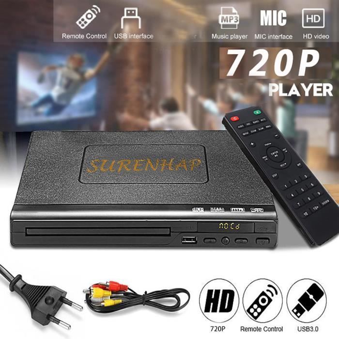 Lettore DVD multiregione SURENHAP - Nero, MP3, telecomando incluso, uscita RCA