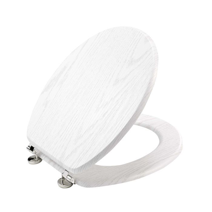 Toilet seat - DOUCEUR D'INTERIEUR - Wood effect - 45x37.5 cm - Metal hinges - Universal