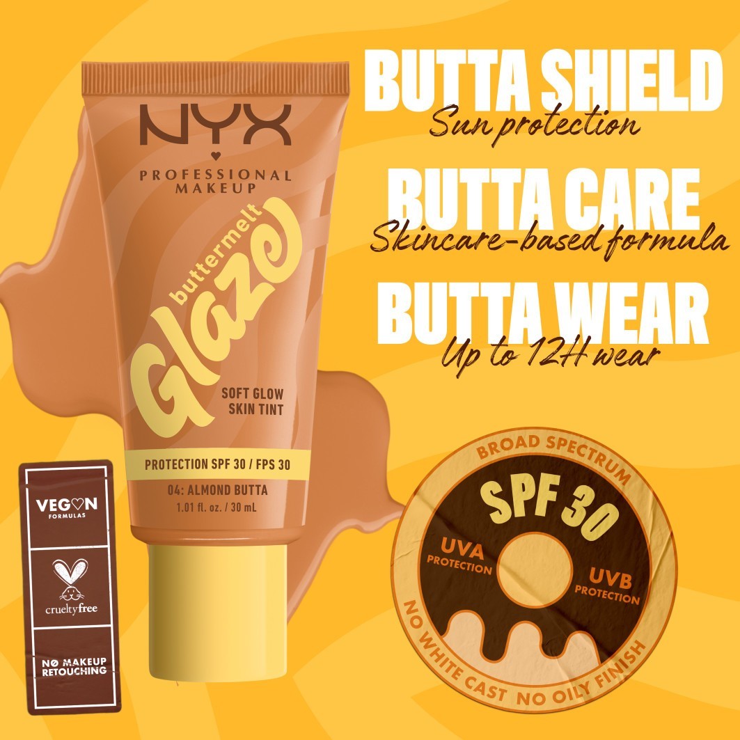 Base Líquida Profissional NYX Buttermelt Glaze - 30 ml