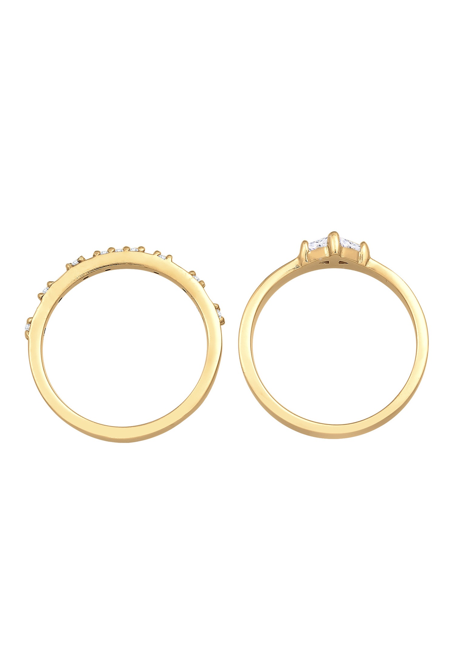 Elli Femmes Ensemble Solitaire Fiançailles avec Cristaux de Zirconium en Argent Sterling 925