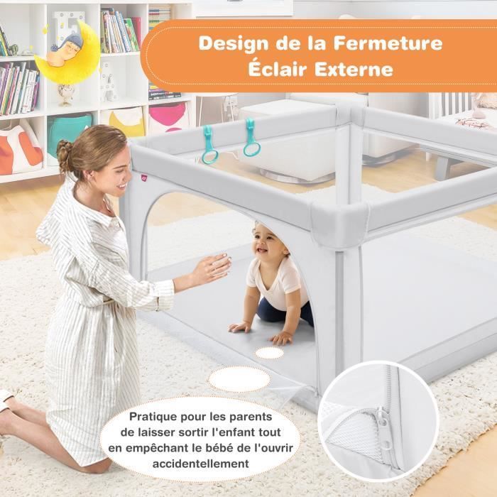 Cercadinho infantil DREAMADE com grade de segurança, abertura com zíper, 50 bolinhas, base antiderrapante, cinza.
