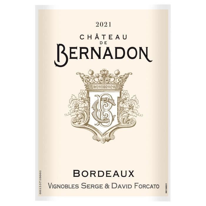 Château De Bernandon 2021 Bordeaux - Vin rouge de Bordeaux x6