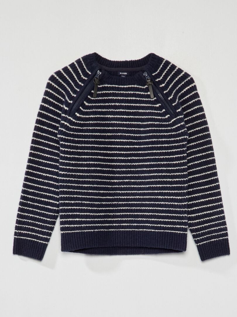 Grof gebreide trui - So Easy - BLAUW