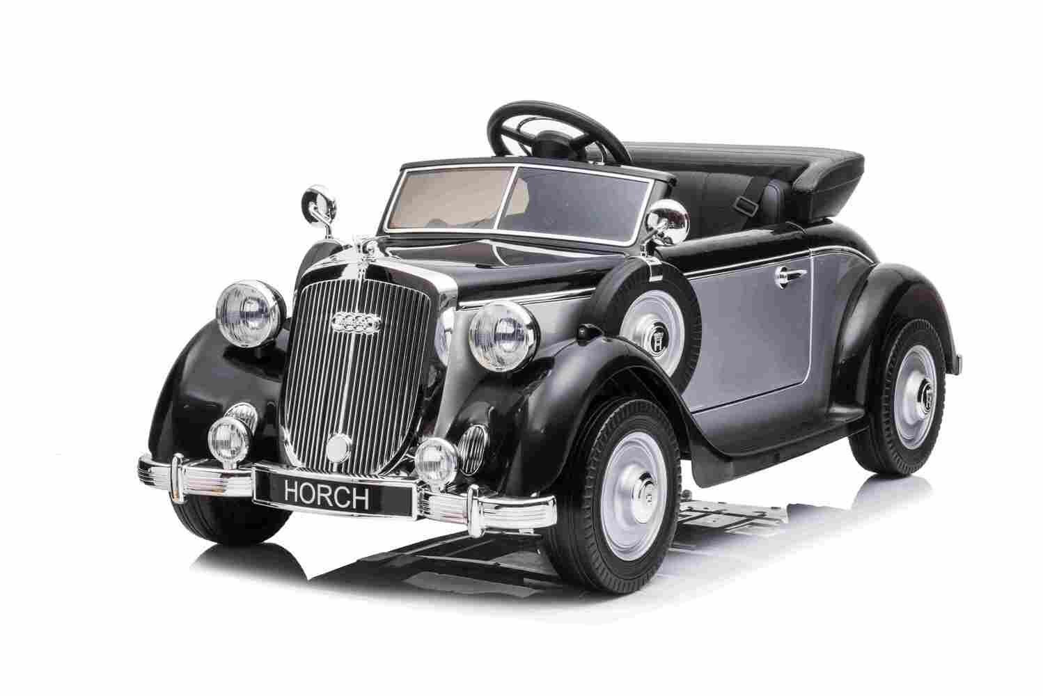 Carrinho elétrico infantil BoGi Audi Horch, veículo infantil 930V 2x120W vintage EVA, 1 criança, 1 adulto.