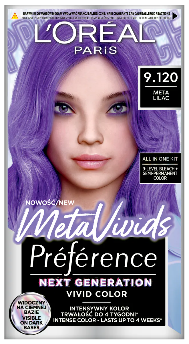 Preference Metavivids Farba do włosów, 9.120 Lilac