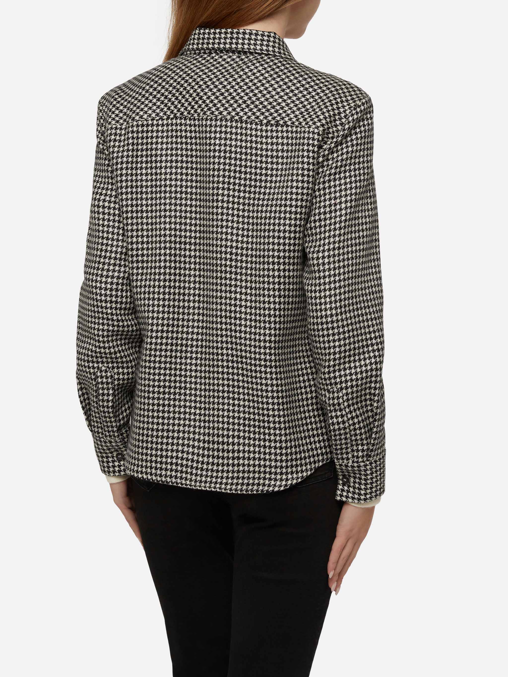 Hertenwollen shirt met kippenpootafdruk