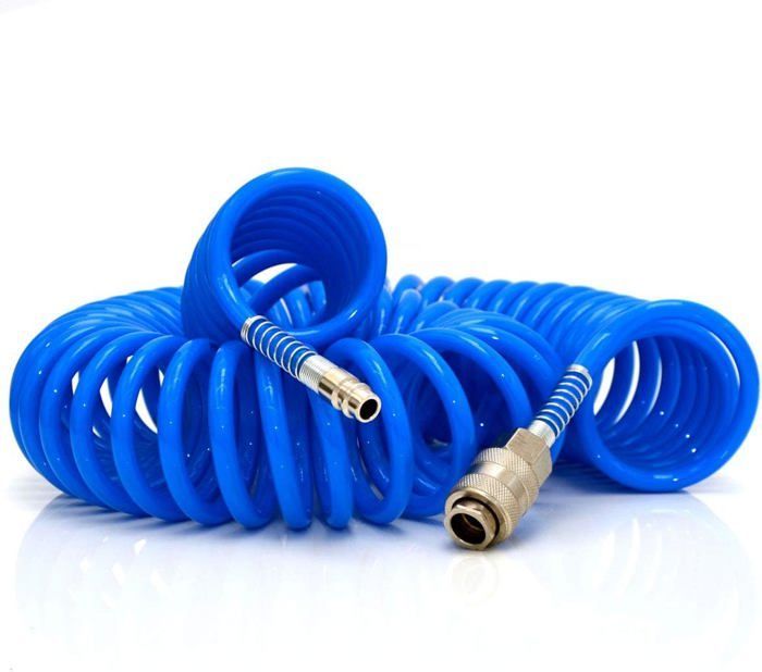 Manguera de aire comprimido de 15 m, manguera espiral de poliuretano para compresor