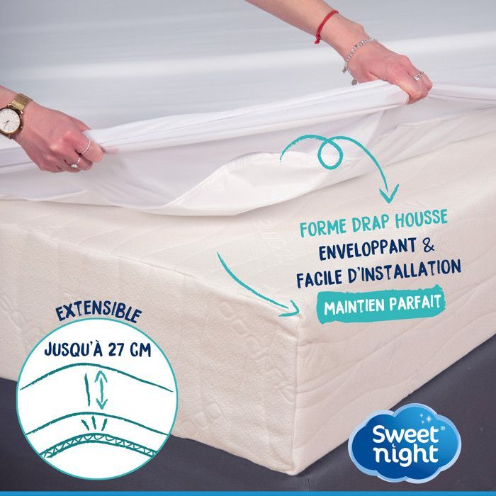 Sweetnight - Mattress Protector 90x200 cm | Waterproof and Micro-Breathable Mattress Protector | Soft and Silent | Washable at 90°C