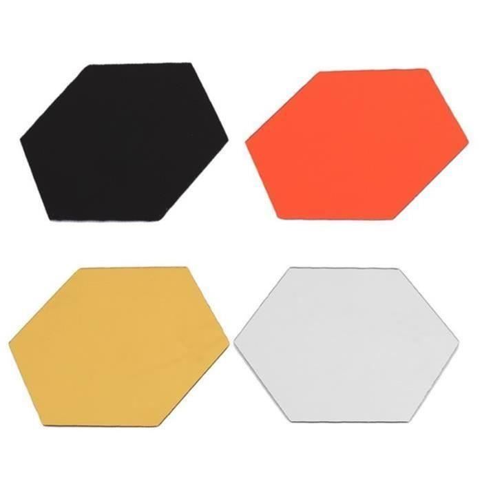 Autocollants muraux acrylique miroir hexagone 3D - ZGEER - Argent - PVC - 126 * 110mm