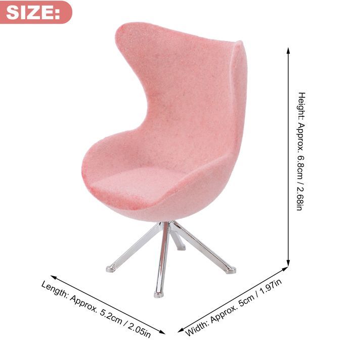 SALALIS Dollhouse Chair Miniature Chair Mini Sofa Flocked Furniture Model Decor 1:12 Play House Accessory Pink