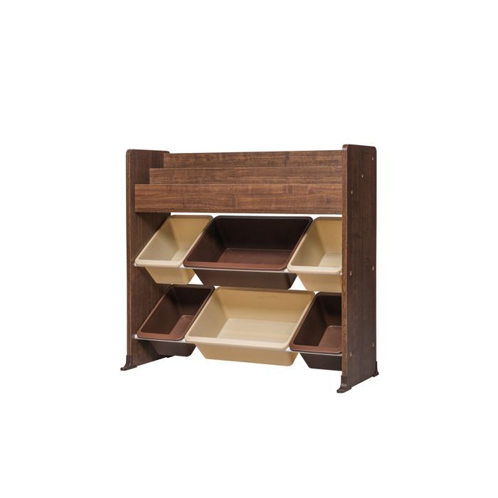 Iris Ohyama, Spielzeugregal, Möbel, Kinderbücherregal, 6 Schubladen -ETHR-26-Braun, B 34,7 x T 86,3 x H 79,8 cm