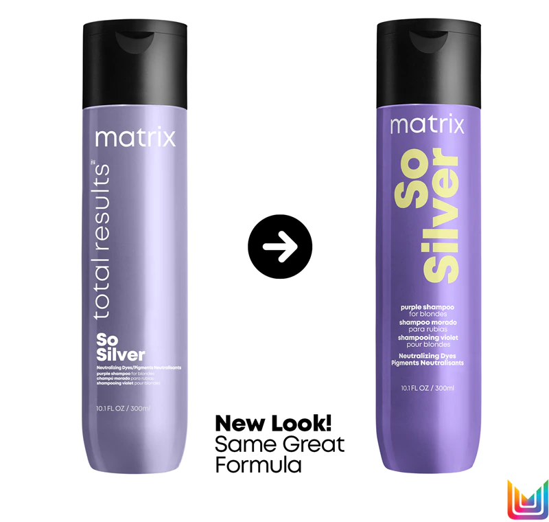 Matrix So Silver shampoo neutraliseert gelige tinten.