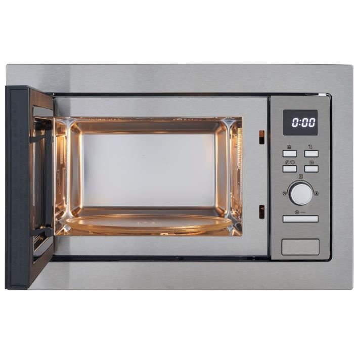 Microondas empotrable con grill CONTINENTAL EDISON CEMO25GE2, color plata, 59,5 x 38,8 x 40 cm, 25 L.