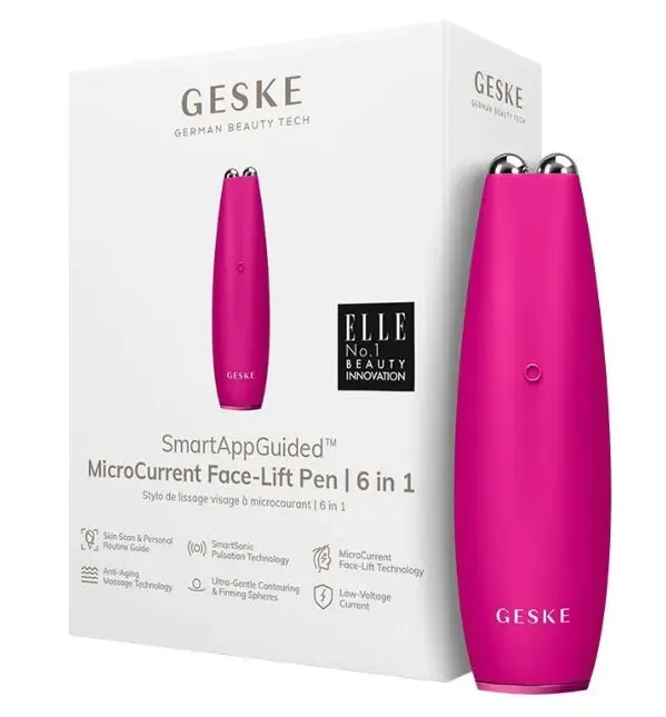 Geske MicroCurrent Face-Lift Pen 6in1 Urządzenie do mikroprądowego liftingu twarzy Magenta