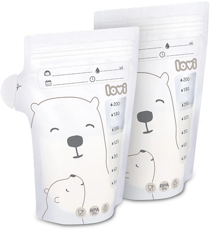 LOVI Buddy Bear mātes piena uzglabāšanas maisiņš