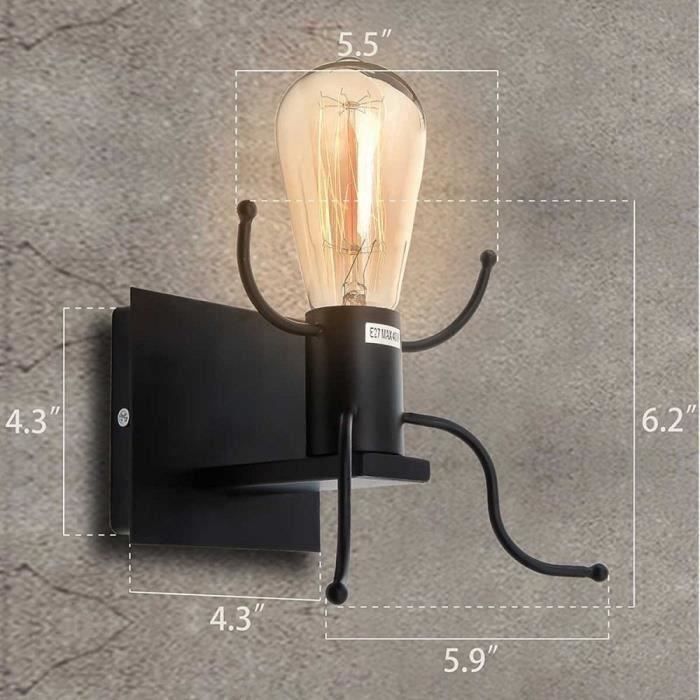 Wall Sconce - Vintage Black - E27 - 40W - Indoor - Bedroom/Café