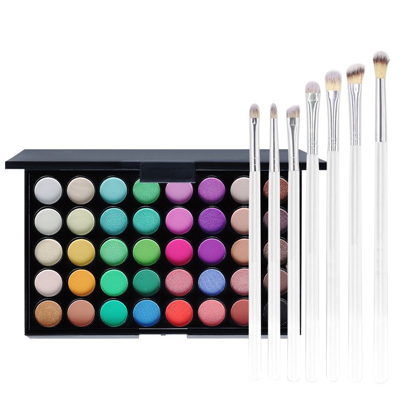 Paleta de 40 sombras de ojos: acabados mate y con purpurina, resistente al agua y de larga duración; set de belleza y maquillaje para mujer (ojos)