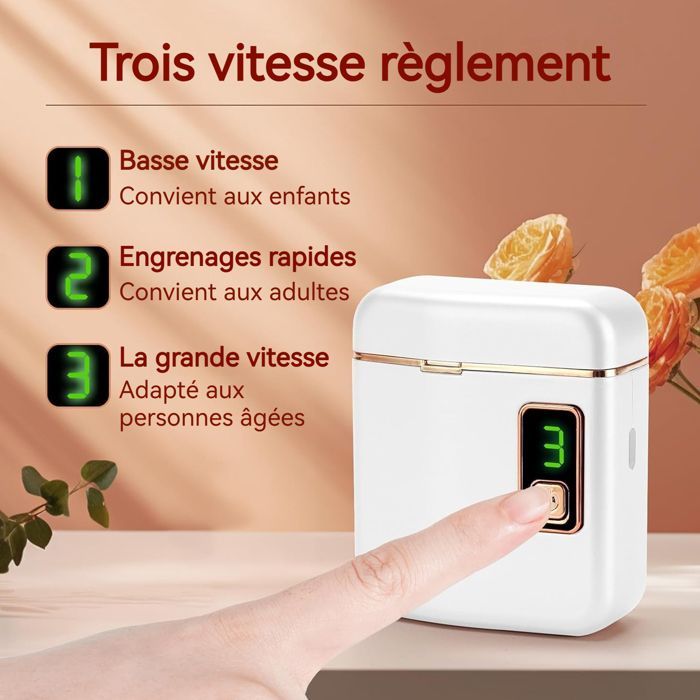 Set de manicura y pedicura PAS. Lima eléctrica para uñas con 3 velocidades y batería de 500 mAh. Herramienta duradera y de alta calidad para el cuidado de las uñas.